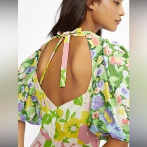 Ted Baker 100% Silk Floral Dress with Back Cutout, Easter | size 1